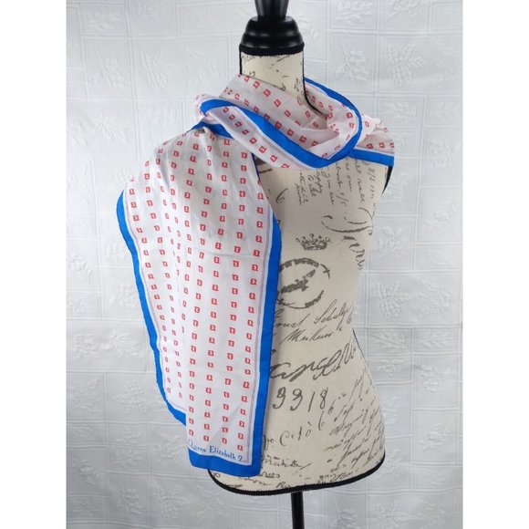 Vintage Queen Elizabeth 2 Cruise Ship Scarf 11" by 53" READ Description - Picture 2 of 11